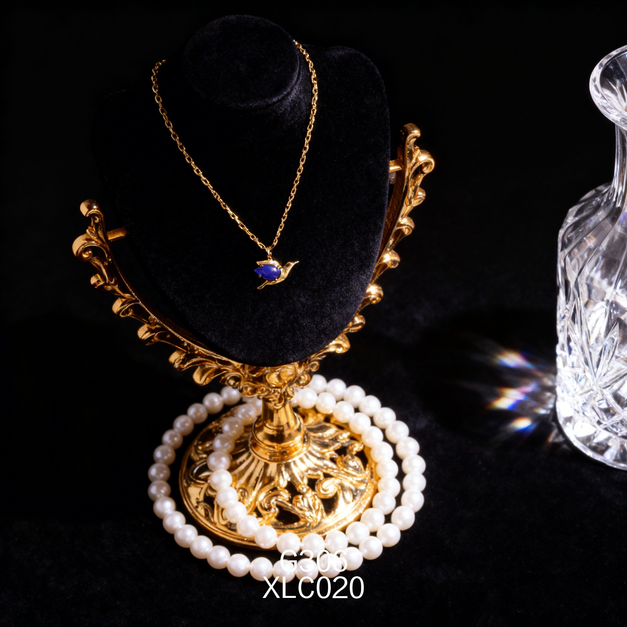 Collana placcata oro con Lapislazzuli a Delfino 10x15mm