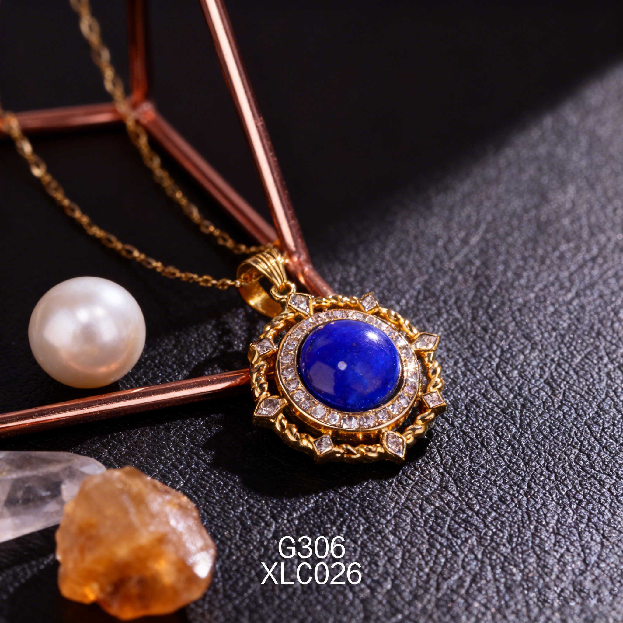 Collana placcata oro di nicchia con Lapislazzuli Tondo 13mm