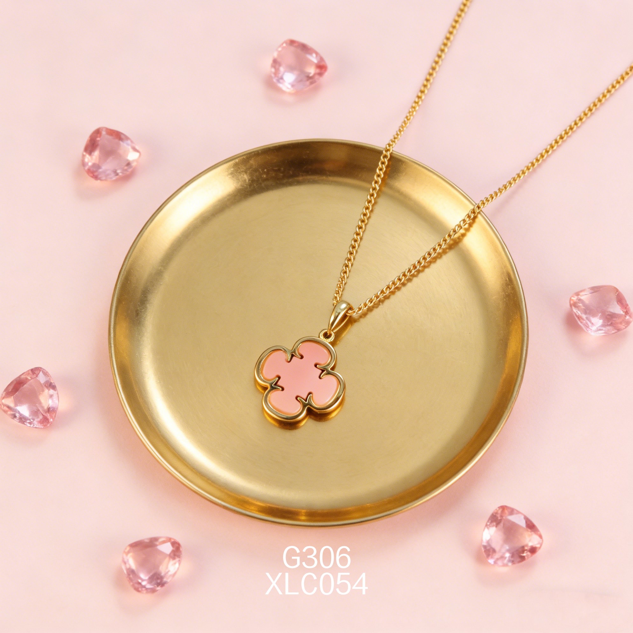 电镀黄金 13mm 四叶草女皇贝项链