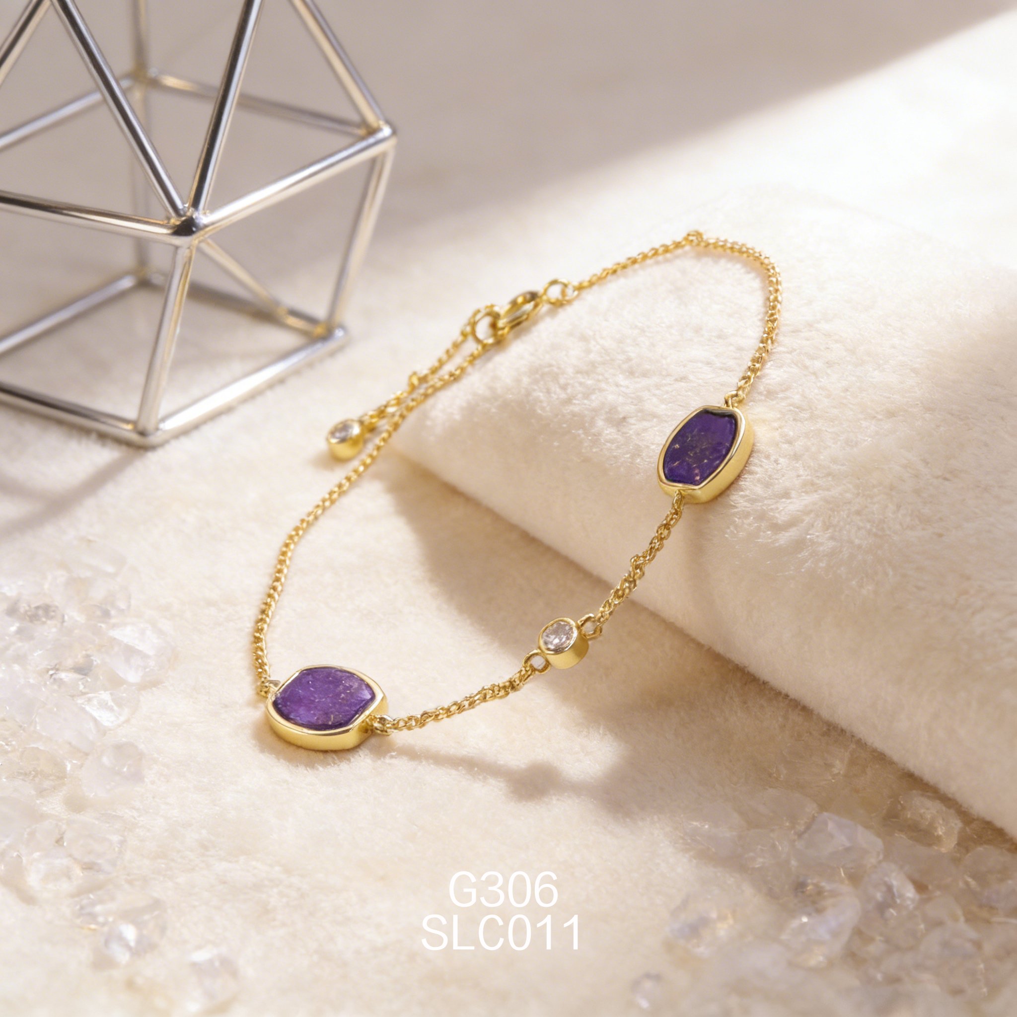 电镀黄金青金石手链