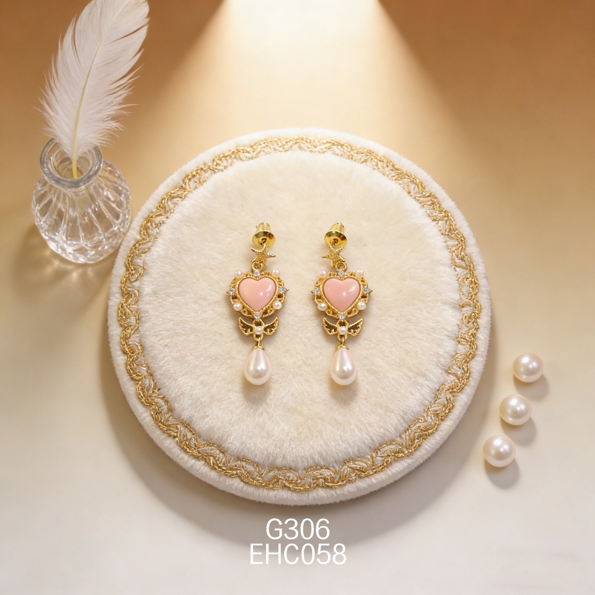 电镀黄金女皇贝珍珠耳环