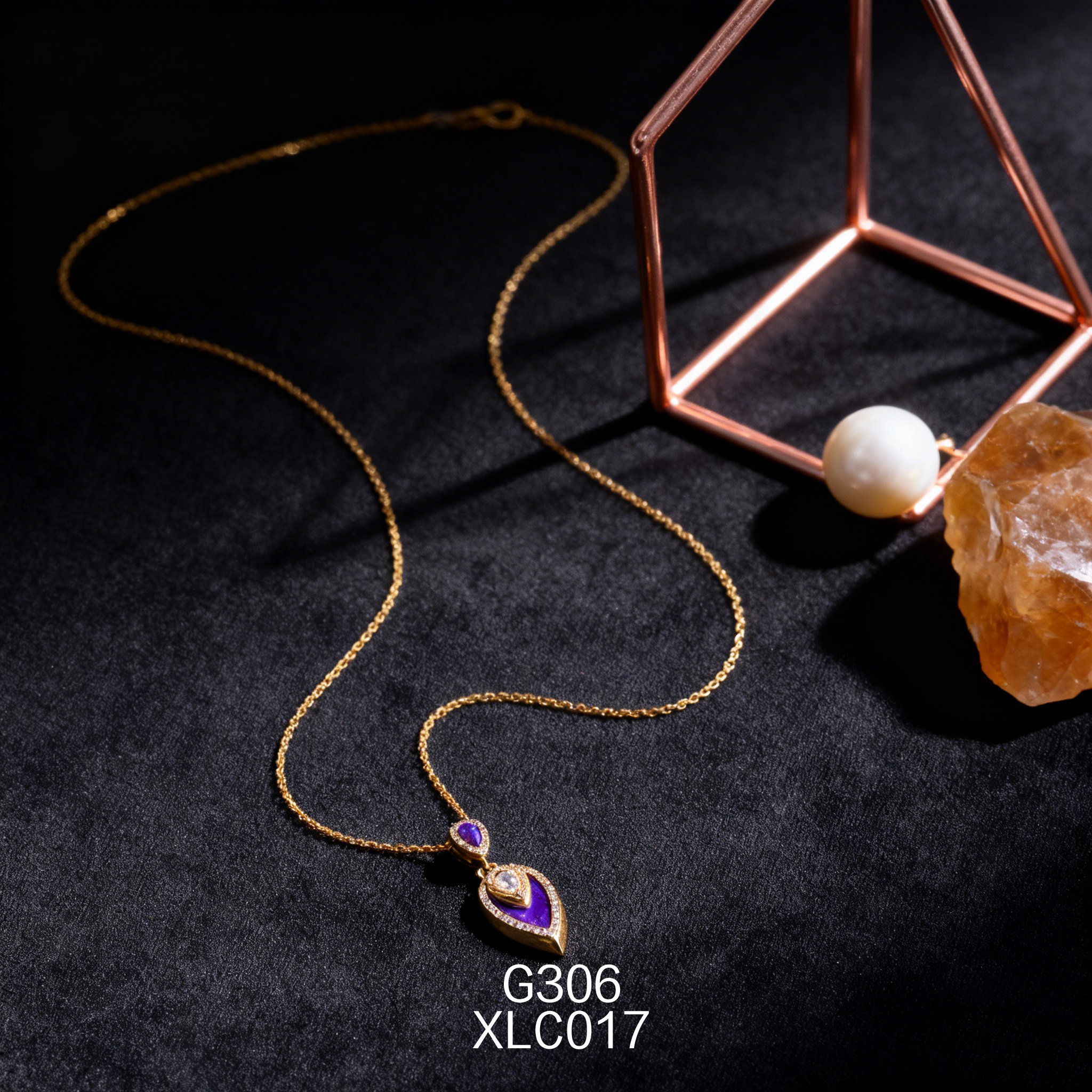 电镀黄金梨形 8.5ｘ14mm 青金项链