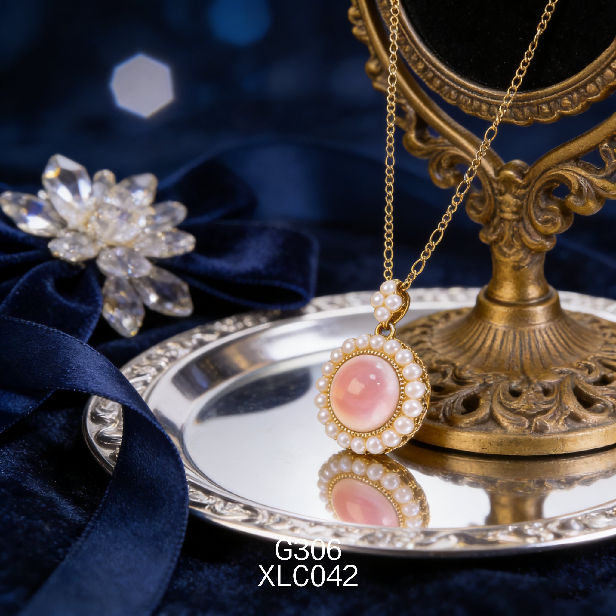 Collana placcata oro con Perla e Abalone 16mm