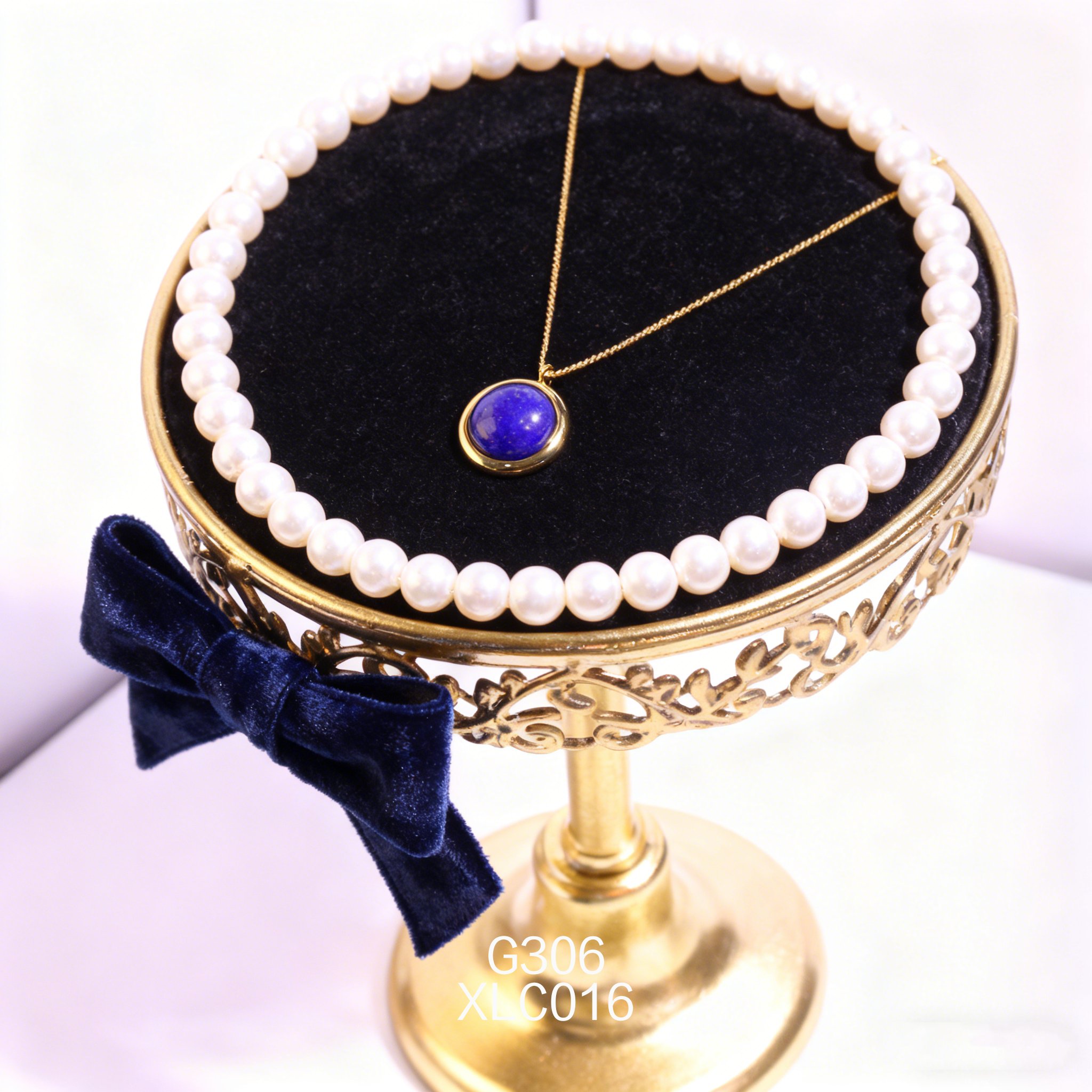 电镀黄金青金石项链