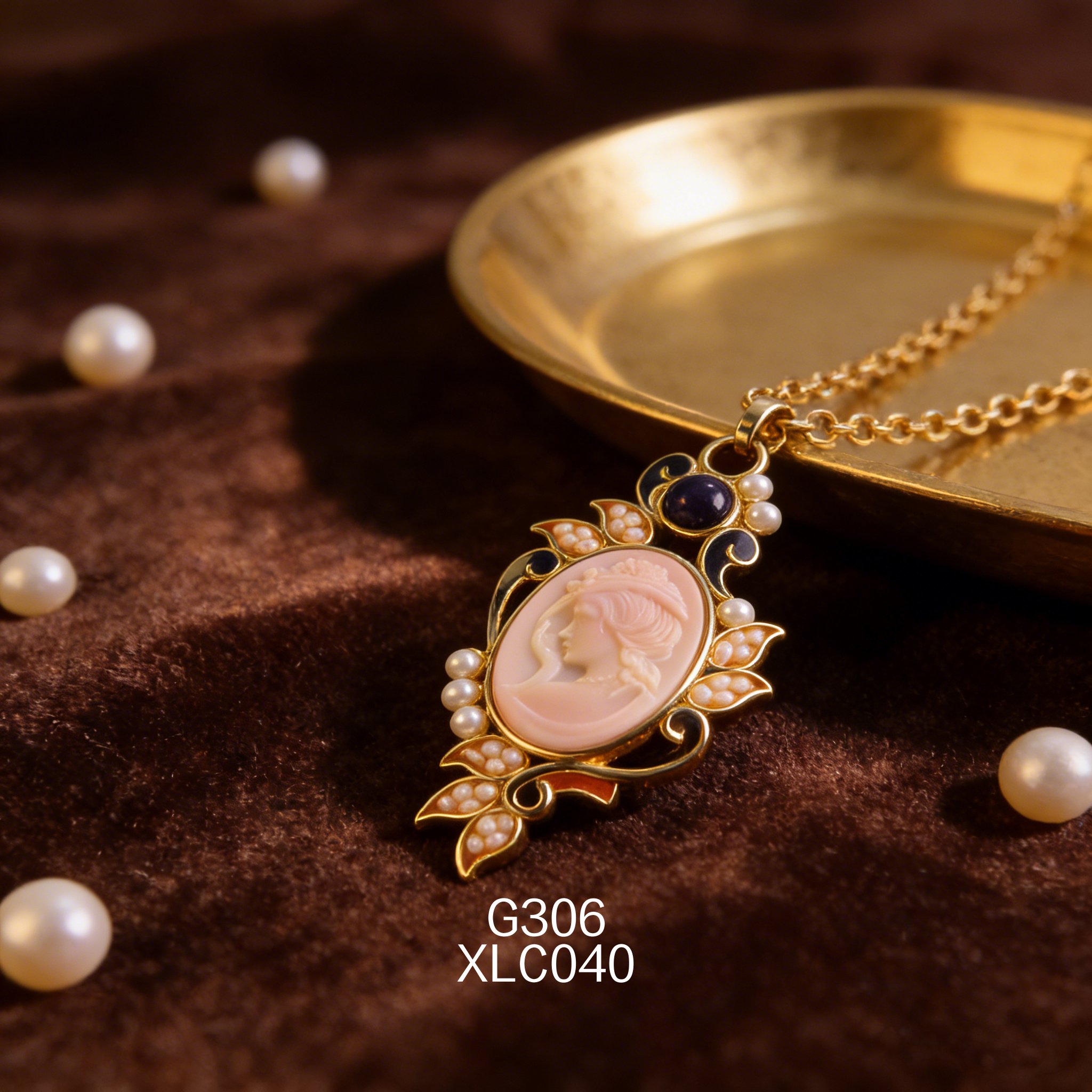 电复古金卡梅奥高档珍珠女皇贝项链