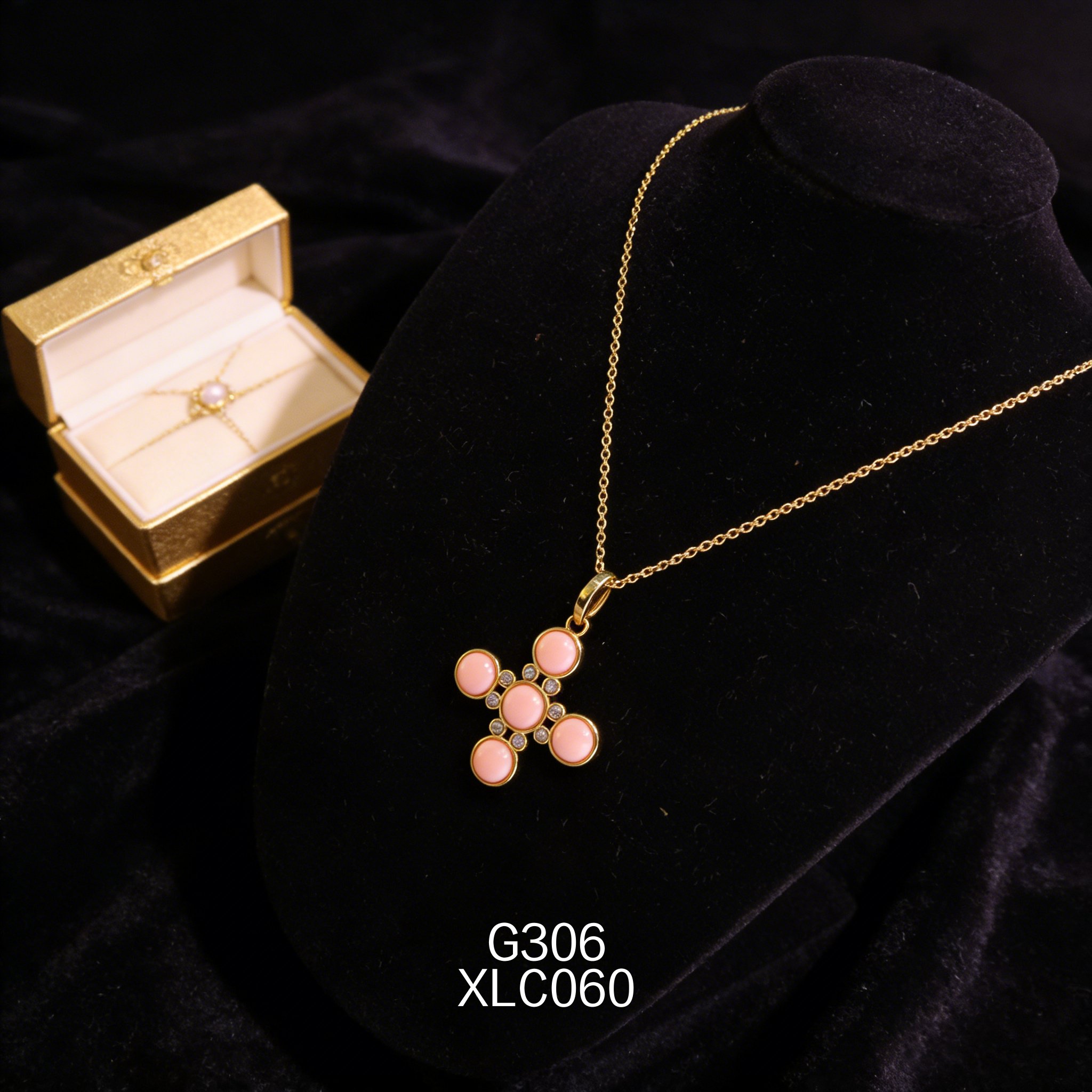 電鍍黃金鋯石 6.3mm 女皇貝項鍊