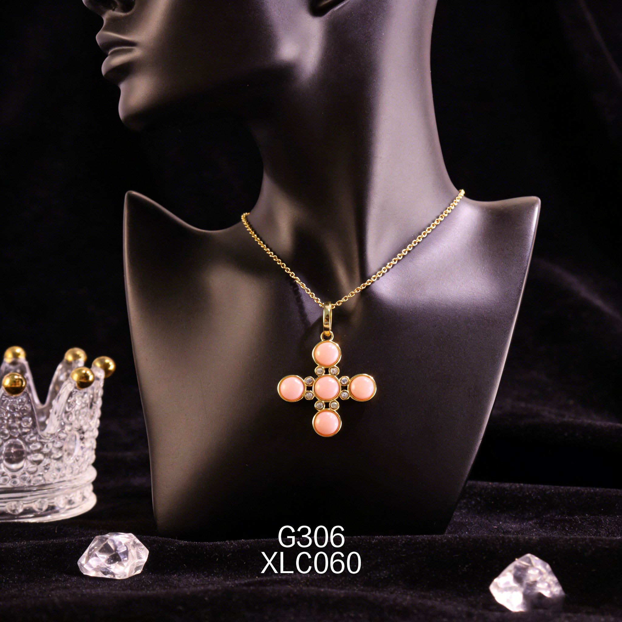 電鍍黃金鋯石 6.3mm 女皇貝項鍊