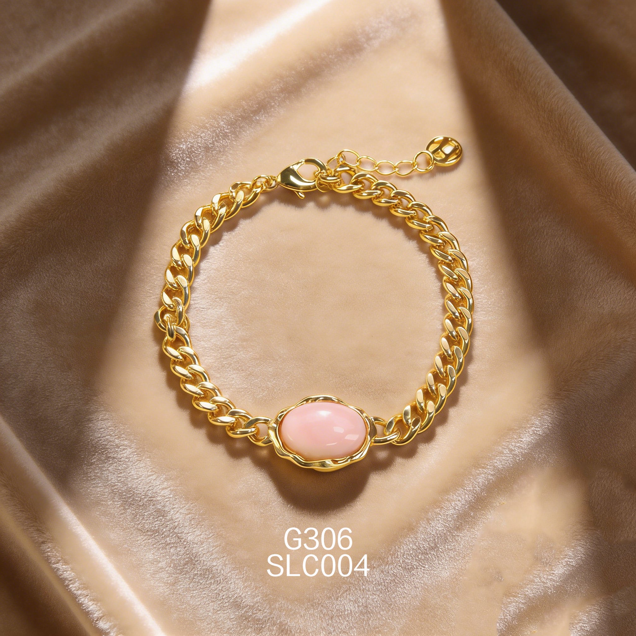 Bracciale placcato oro con Abalone Ovale