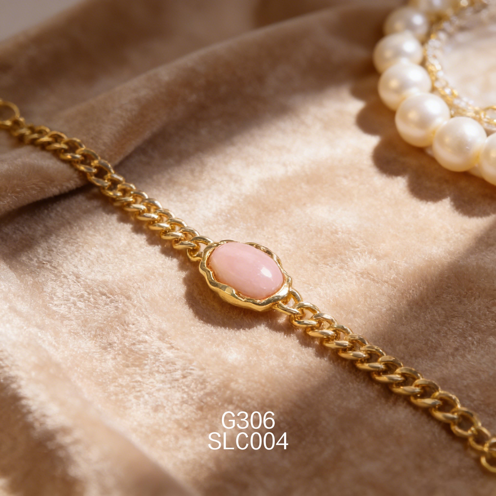 Bracciale placcato oro con Abalone Ovale