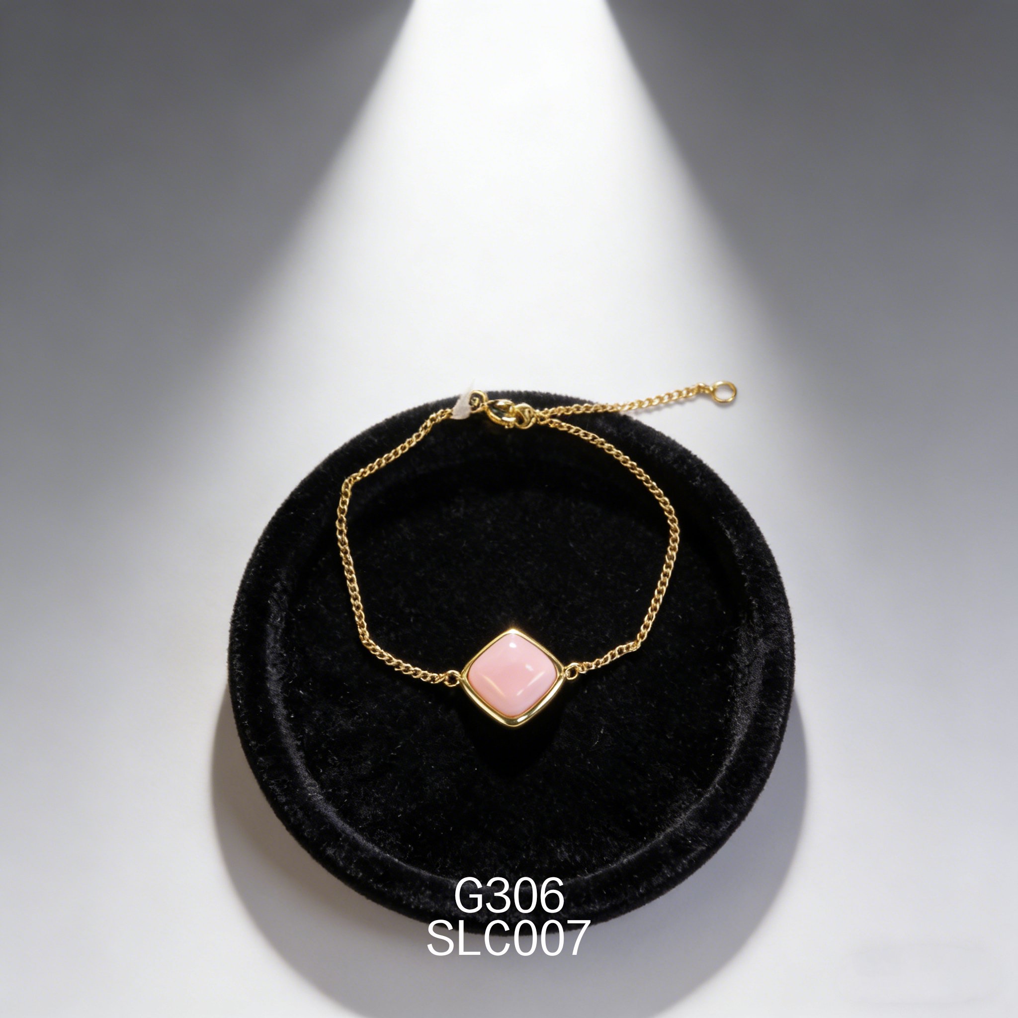 Bracciale placcato oro con Abalone Quadrato 10x10mm