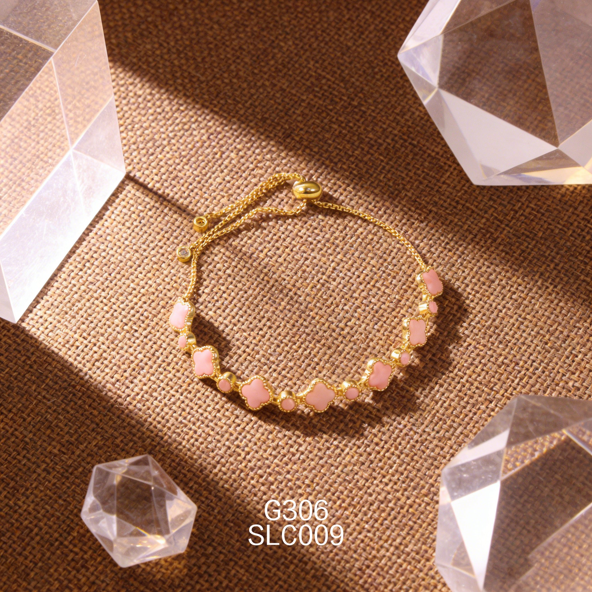 电镀黄金女皇贝幸运草手链