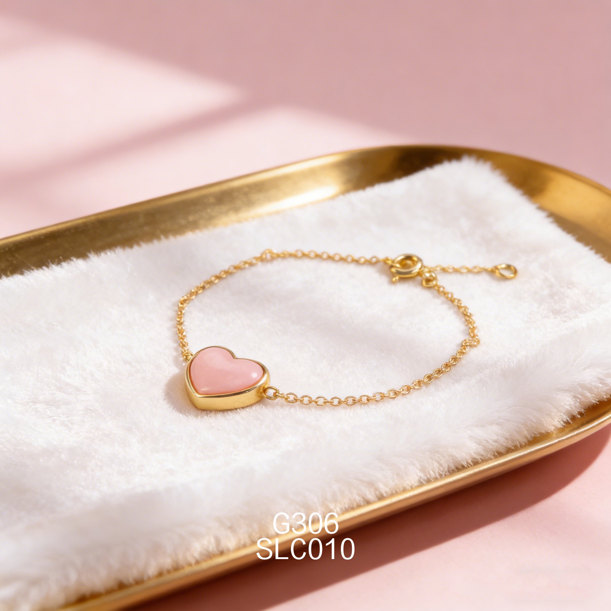 Bracciale placcato oro con Abalone Cabochon 3A