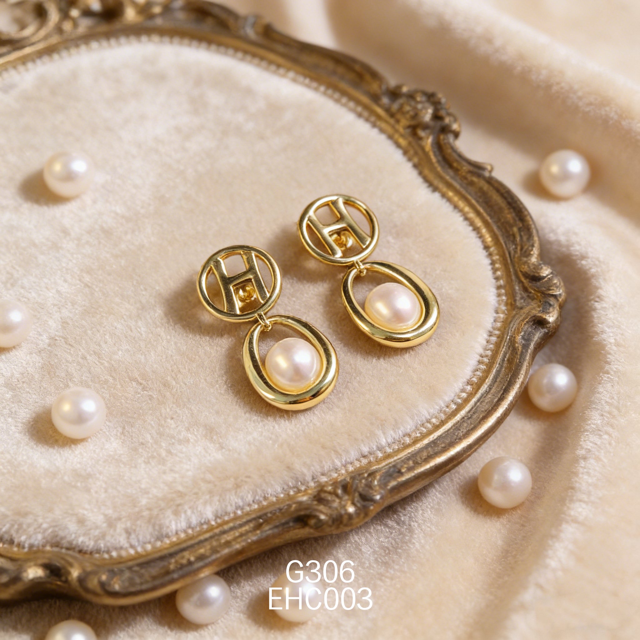 電鍍黃金珍珠耳環