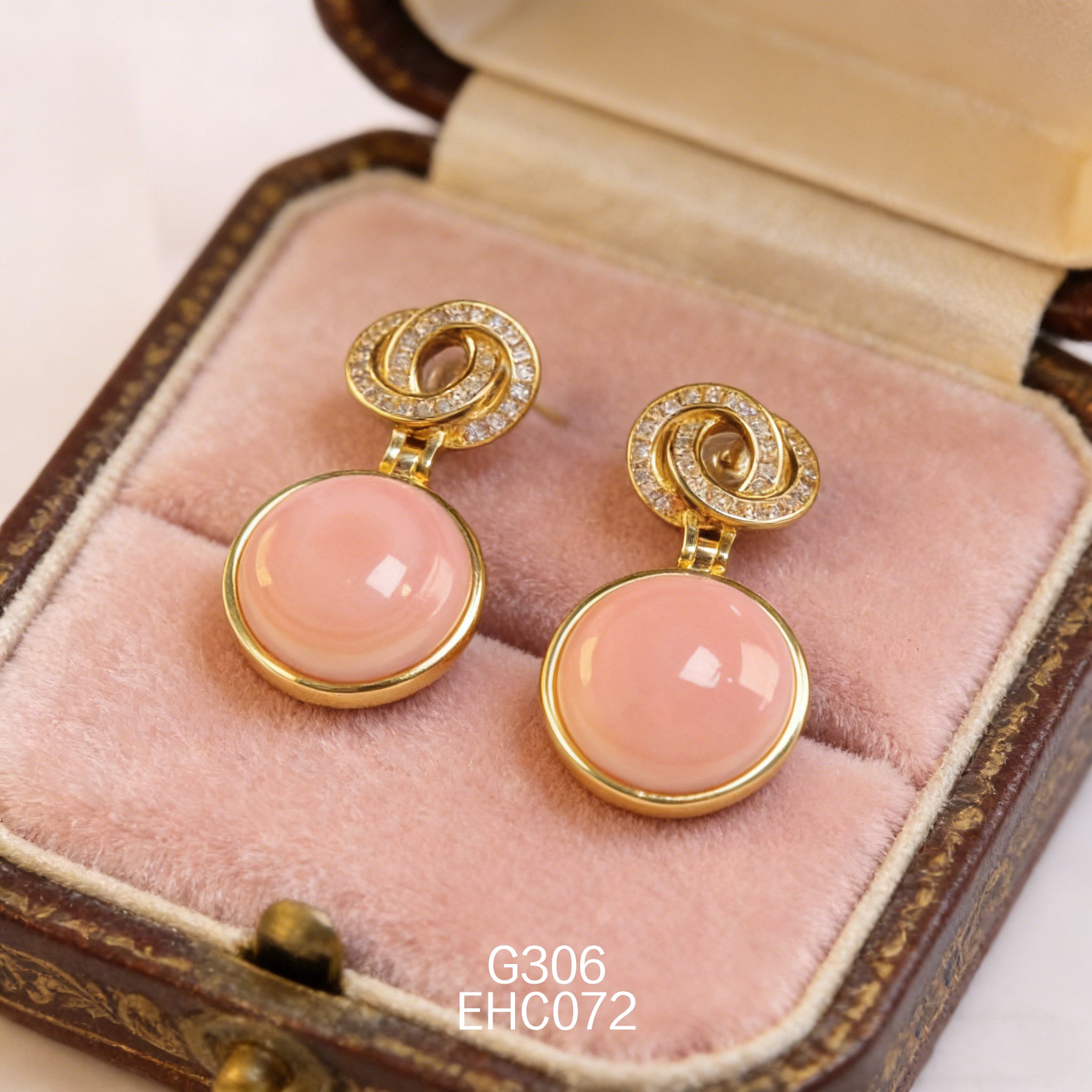 Gold-plated Threaded Zirconia 14mm Abalone Earrings