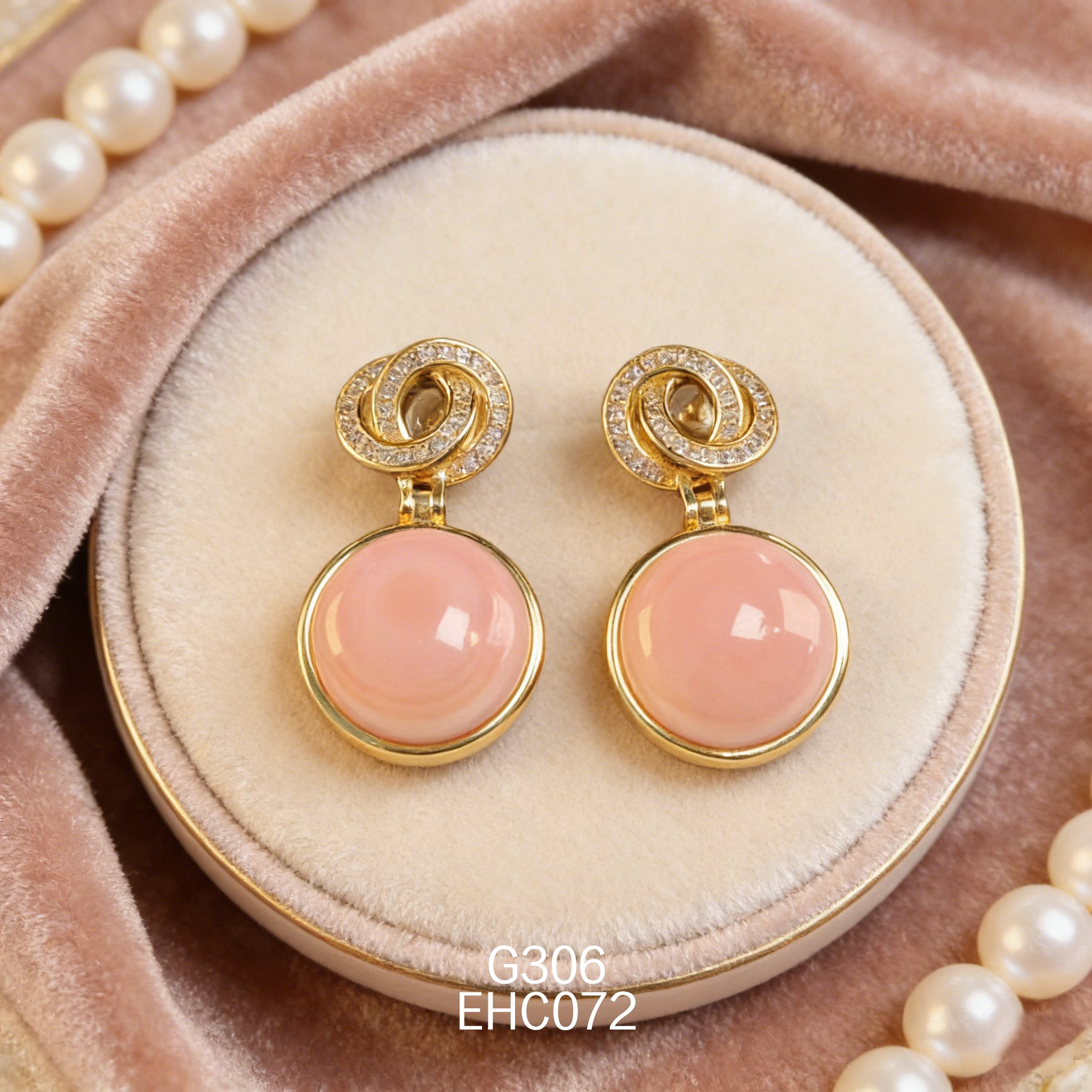 Gold-plated Threaded Zirconia 14mm Abalone Earrings